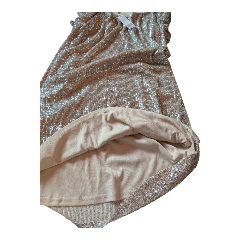 BB Dakota by Steve Madden | Silver Hit the Lights Sequin Shift Dress NWT | XL - Picture 10 of 14